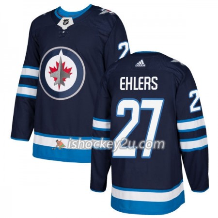 Mænd NHL Winnipeg Jets Trøje Nikolaj Ehlers 27 Adidas 2017-2018 mørkeblå Authentic